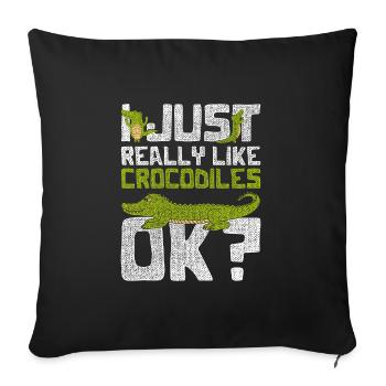 Afrique crocodile - Housse de coussin décorative 45 x 45 cm - noir - Devant
