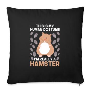 hamster - Housse de coussin décorative 45 x 45 cm - noir - Devant