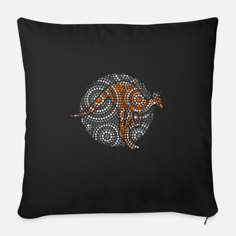 Cadeau kangourou Australie - Housse de coussin décorative 45 x 45 cm - noir