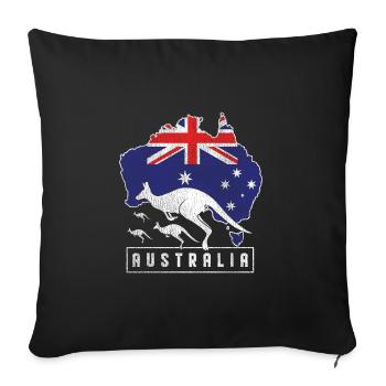 Australia kangaroo - Sofa pillowcase 17,3'' x 17,3'' (45 x 45 cm) - black - Front