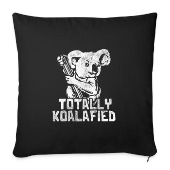 Cadeau d'eucalyptus Koala - Housse de coussin décorative 45 x 45 cm - noir - Devant