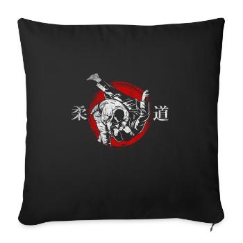 judo - Housse de coussin décorative 45 x 45 cm - noir - Devant