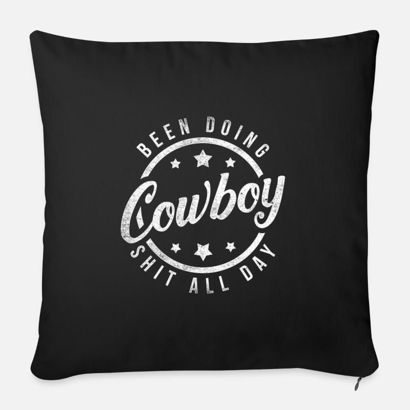 Cowboy Country Pferd - Sofakissenbezug 45 x 45 cm - Schwarz