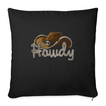 Chapeau de Cowboy Cowboy Far West - Housse de coussin décorative 45 x 45 cm - noir - Devant