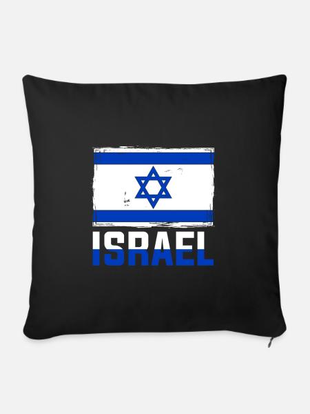 Israel Flagge Nation - Sofakissenbezug 45 x 45 cm - Schwarz