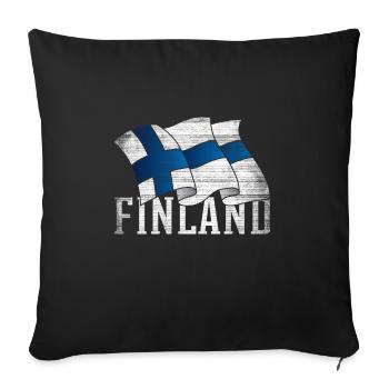 finland - Sofa pillowcase 17,3'' x 17,3'' (45 x 45 cm) - black - Front