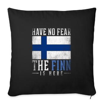 Finland nationality - Sofa pillowcase 17,3'' x 17,3'' (45 x 45 cm) - black - Front