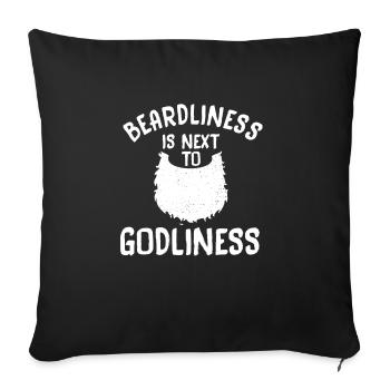 La barbe est à côté de la divinité mari barbu - Housse de coussin décorative 45 x 45 cm - noir - Devant