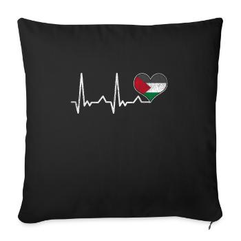 Coeur de Palestine - Housse de coussin décorative 45 x 45 cm - noir - Devant