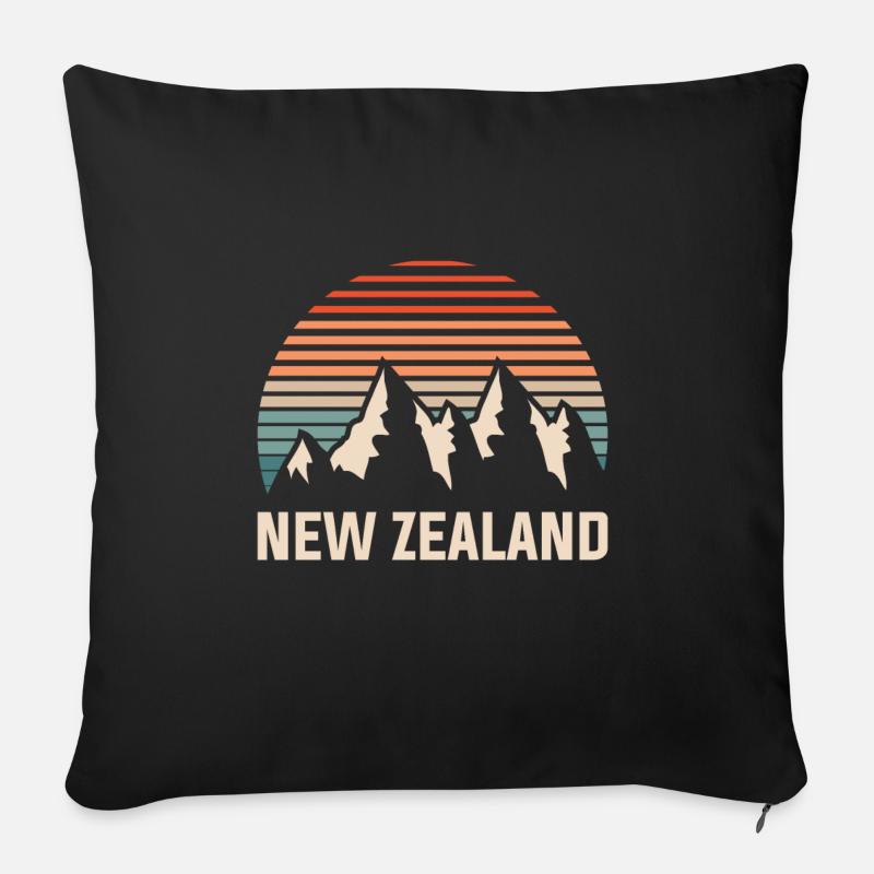 Retro Neuseeland - Sofakissenbezug 45 x 45 cm - Schwarz