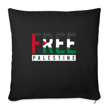 Liberté de Palestine - Housse de coussin décorative 45 x 45 cm - noir - Devant