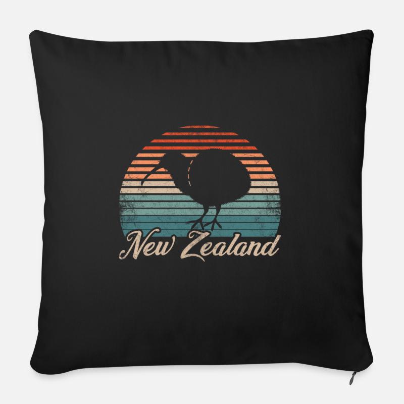 nouvelle-Zélande - Housse de coussin décorative 45 x 45 cm - noir