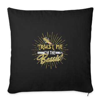 Joueur de basse guitare guitare - Housse de coussin décorative 45 x 45 cm - noir - Devant