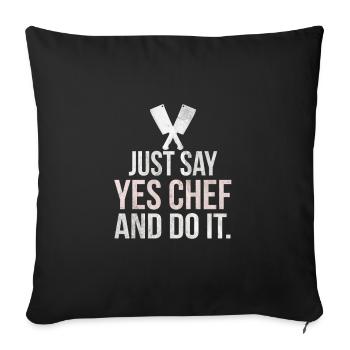 cuisinier - Housse de coussin décorative 45 x 45 cm - noir - Devant