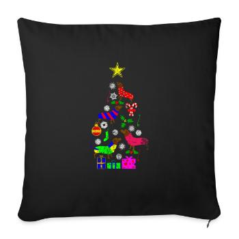 Dachshund Christmas - Sofa pillowcase 17,3'' x 17,3'' (45 x 45 cm) - black - Front