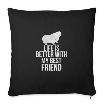 cochon de Guinée - Housse de coussin décorative 45 x 45 cm - noir - Devant