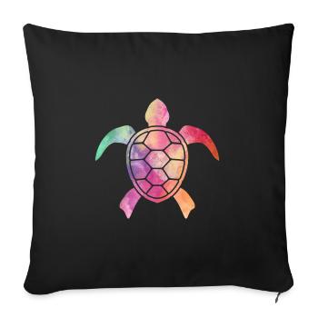 Schildkröte Geschenk - Sofakissenbezug 45 x 45 cm - Schwarz - Vorne