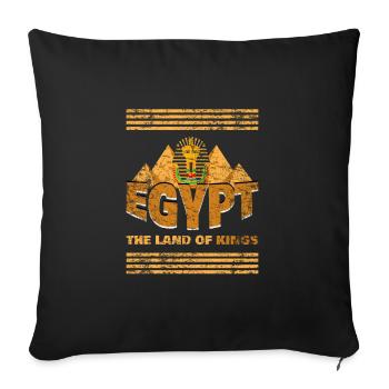 Pyramides de Pharaon Egypte - Housse de coussin décorative 45 x 45 cm - noir - Devant