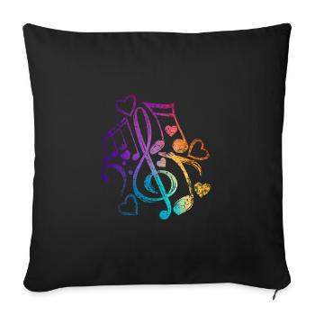 Clef music - Sofa pillowcase 17,3'' x 17,3'' (45 x 45 cm) - black - Front