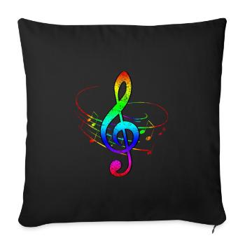 Notenschlüssel Musiker - Sofakissenbezug 45 x 45 cm - Schwarz - Vorne