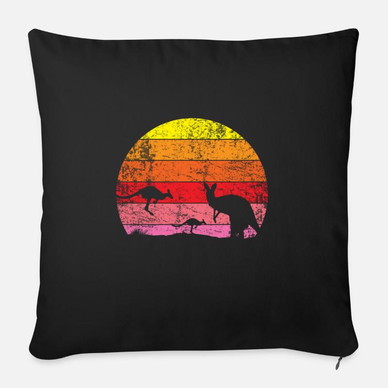 Retro Australien - Sofakissenbezug 45 x 45 cm - Schwarz