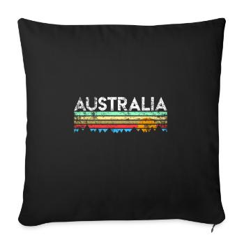 Australia - Sofa pillowcase 17,3'' x 17,3'' (45 x 45 cm) - black - Front