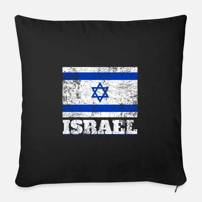 Israel Flagge - Sofakissenbezug 45 x 45 cm - Schwarz