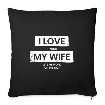 Car Marriage - Sofa pillowcase 17,3'' x 17,3'' (45 x 45 cm) - black - Front