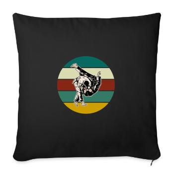 Judo combattant Judoka - Housse de coussin décorative 45 x 45 cm - noir - Devant
