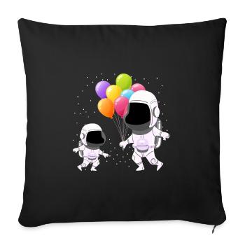 Astronomy astronaut child - Sofa pillowcase 17,3'' x 17,3'' (45 x 45 cm) - black - Front