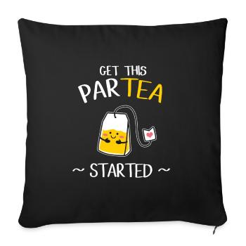 tea - Sofa pillowcase 17,3'' x 17,3'' (45 x 45 cm) - black - Front