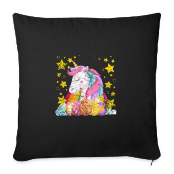 Licorne de Pâques - Housse de coussin décorative 45 x 45 cm - noir - Devant