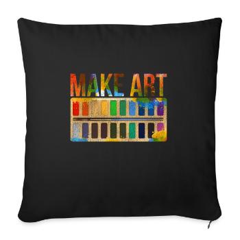 Cadeau d'artiste - Housse de coussin décorative 45 x 45 cm - noir - Devant