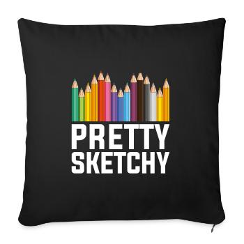 art - Sofa pillowcase 17,3'' x 17,3'' (45 x 45 cm) - black - Front