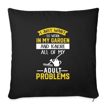 garten - Sofakissenbezug 45 x 45 cm - Schwarz - Vorne