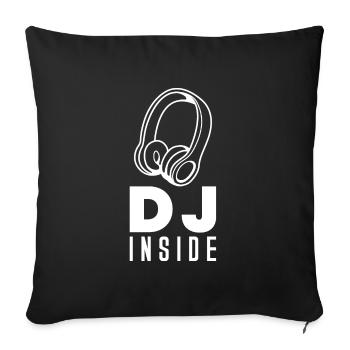 dj - Housse de coussin décorative 45 x 45 cm - noir - Devant