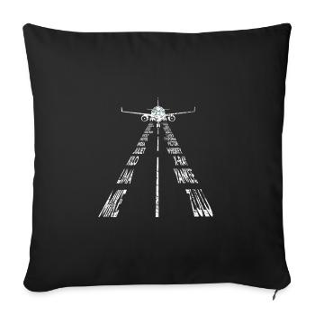 Flugzeug - Sofakissenbezug 45 x 45 cm - Schwarz - Vorne