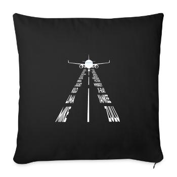 Airplane children - Sofa pillowcase 17,3'' x 17,3'' (45 x 45 cm) - black - Front