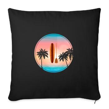 Planche de surf SUP - Housse de coussin décorative 45 x 45 cm - noir - Devant