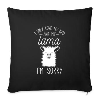 lama tired / sleeping / lazy - Sofa pillowcase 17,3'' x 17,3'' (45 x 45 cm) - black - Front