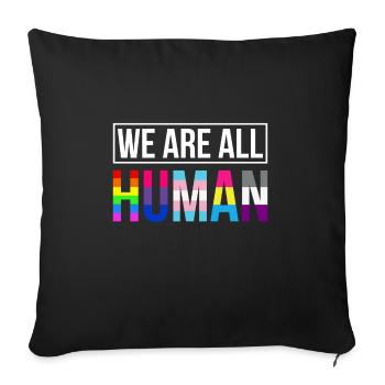 Transgenre gay LGBTQ - Housse de coussin décorative 45 x 45 cm - noir - Devant