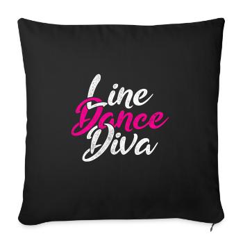 Linedance dance club - Sofa pillowcase 17,3'' x 17,3'' (45 x 45 cm) - black - Front