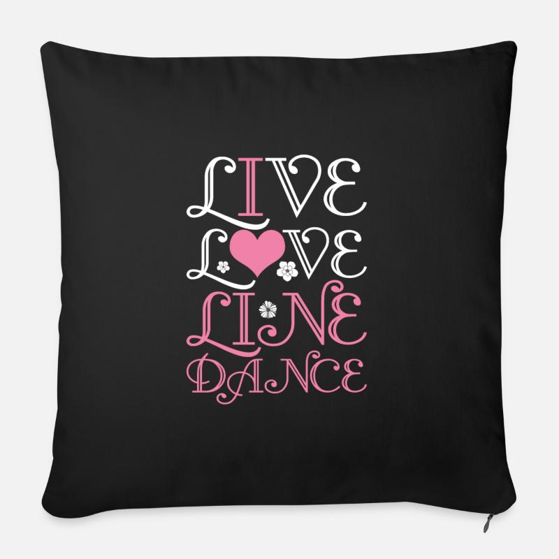 Linedance - Sofakissenbezug 45 x 45 cm - Schwarz