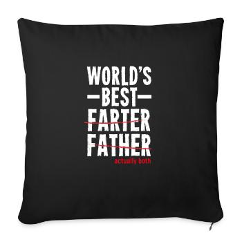 Funny father's day gift husband daughter father son - Sofa pillowcase 17,3'' x 17,3'' (45 x 45 cm) - black - Front