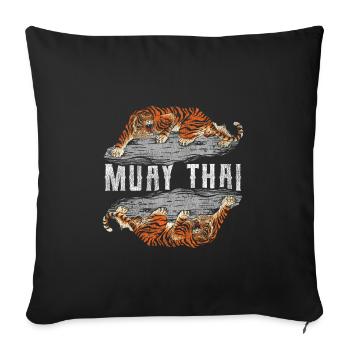 Muay Thai - Sofa pillowcase 17,3'' x 17,3'' (45 x 45 cm) - black - Front