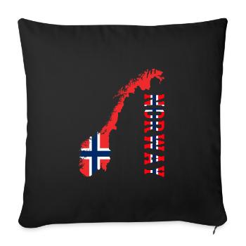 Norway Oslo Norwegian - Sofa pillowcase 17,3'' x 17,3'' (45 x 45 cm) - black - Front