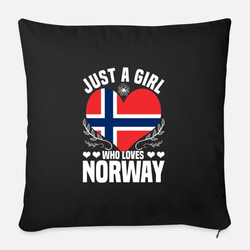 Norwegen Norweger - Sofakissenbezug 45 x 45 cm - Schwarz