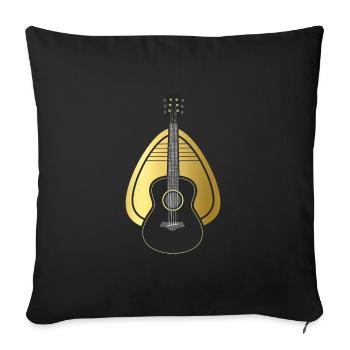 Guitariste guitare basse - Housse de coussin décorative 45 x 45 cm - noir - Devant