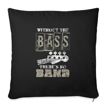 Guitare basse musicien guitare - Housse de coussin décorative 45 x 45 cm - noir - Devant