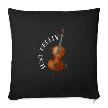 Cello cello player - Sofa pillowcase 17,3'' x 17,3'' (45 x 45 cm) - black - Front